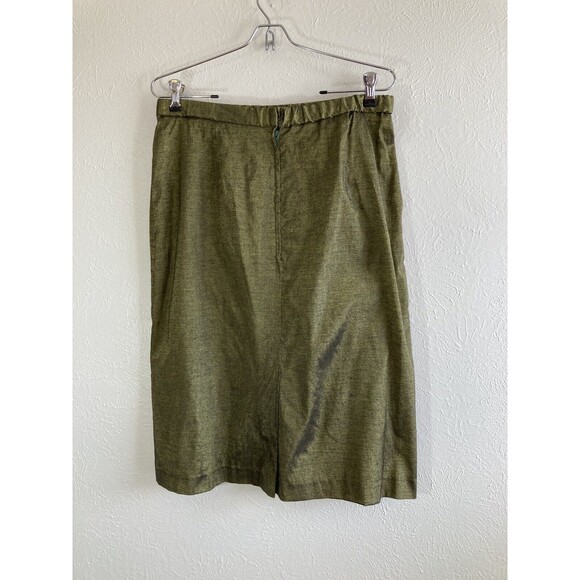 Vtg Handmade Womens 2 Pc Suit Unsized Measures 10 M Skirt & Top Green Retroglam - Picture 5 of 11